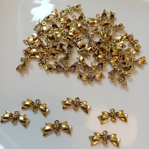 Lot de 42 connecteur noeud papillon en métal doré 19 x 5 mm