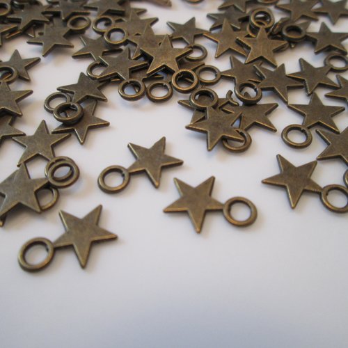 1 breloques étoile 5x7 mm en métal couleur bronze
