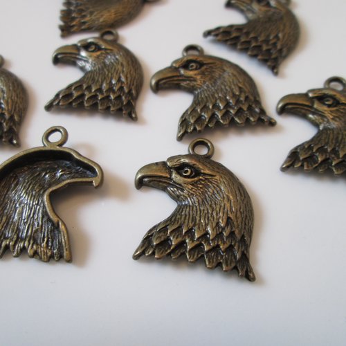 2 breloques aigle 22x18 mm en métal couleur bronze