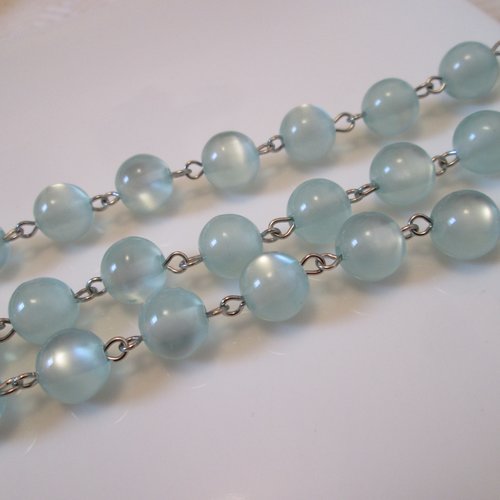 60 cm chaine de perles vertes 10 mm acrylique translucide
