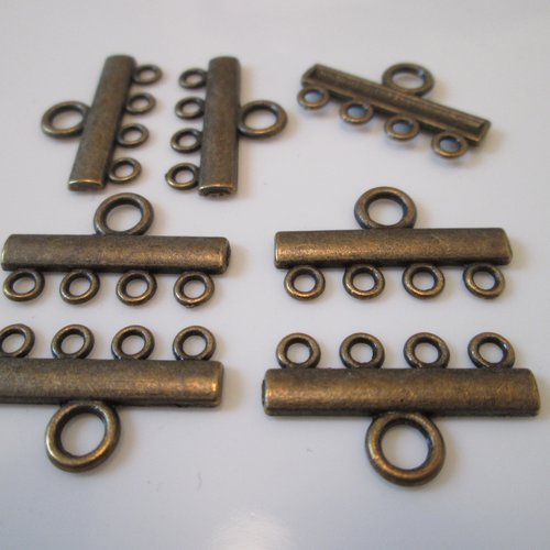2 connecteurs simple barre 22x12 mm en métal couleur bronze