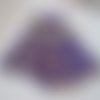 6 pompons violet et argenté 6cm