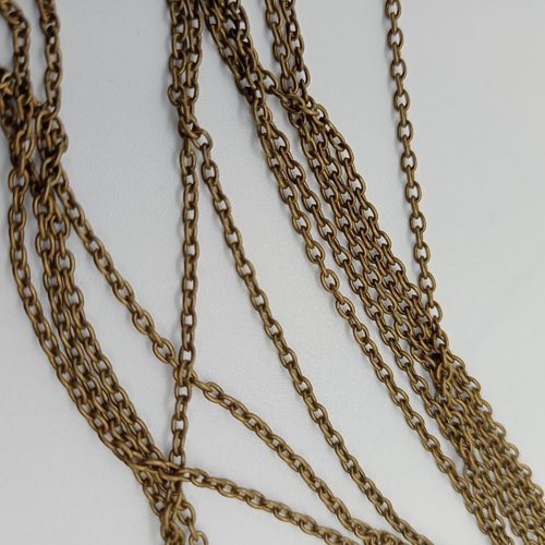 50 cm chaîne forçat en métal couleur bronze maillon 2mm