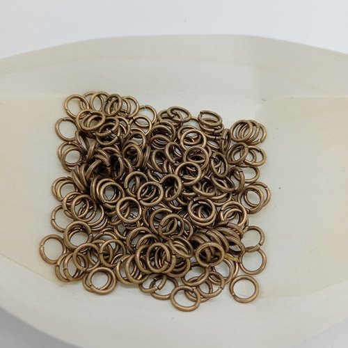 50 anneaux de jonction 6x0.7 mm métal couleur bronze
