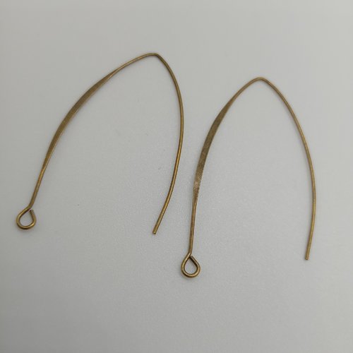 2 support boucle d'oreille furcula 44x35 mm bronze 1 paire