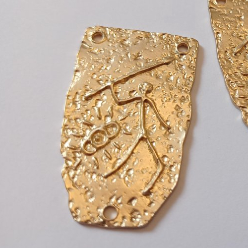 Connecteur art maya 33x20 mm en métal doré clair
