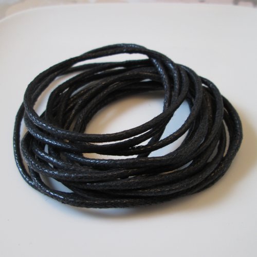 2 mètre cordon en coton noir 3mm