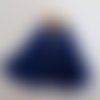 2 grands pompons fil polyester bleu roi 75 x 15 mm