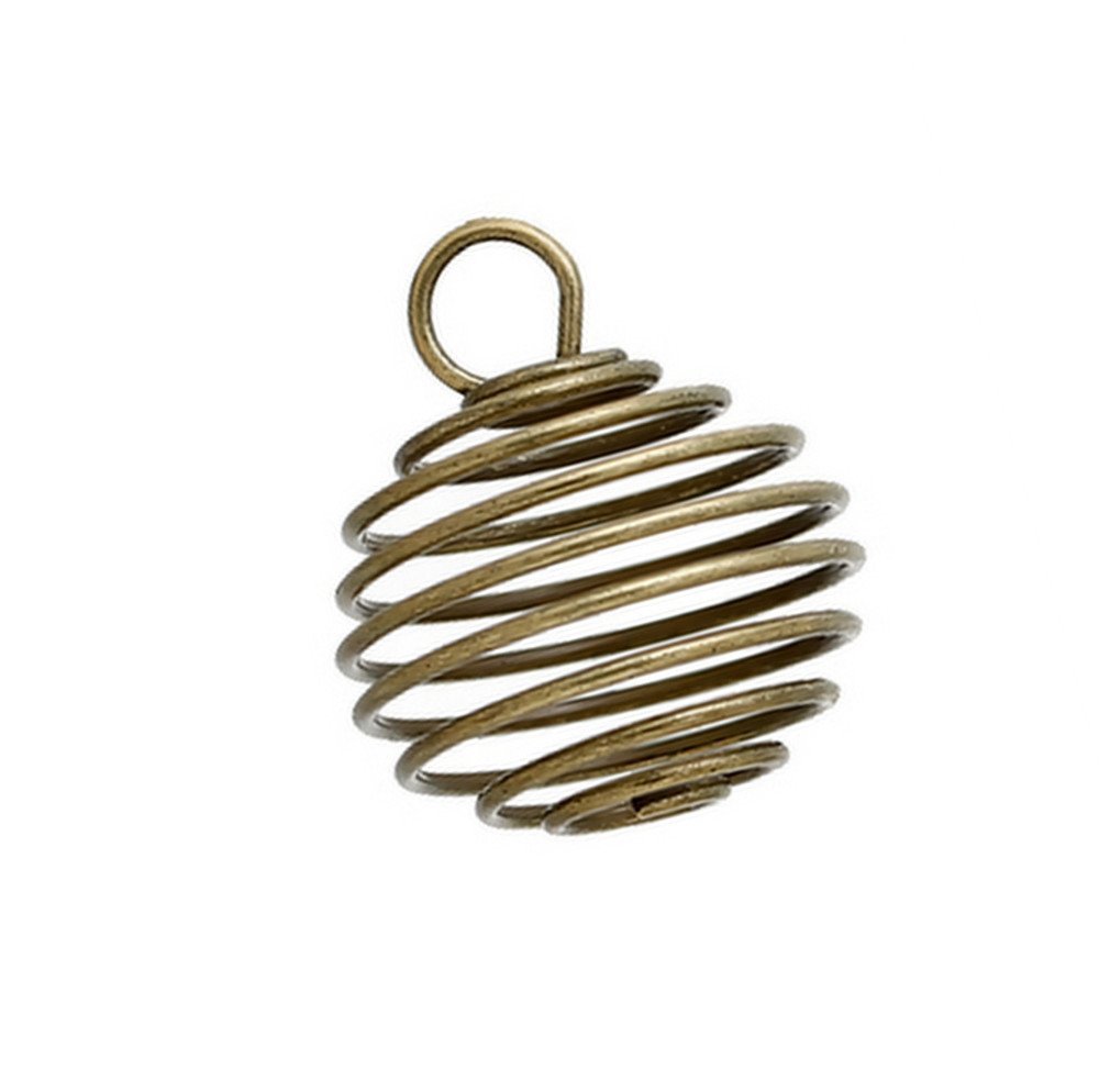 1 perle à ressort cage en métal bronze 20 x 18mm - Un grand marché