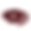 1 perle en bois ronde plate rouge foncé bordeaux 10mm 