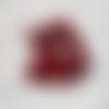 1 grosse perle ronde en acrylique bordeaux, rouge foncé brillant 16mm