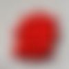 1 perle ronde en acrylique rouge  vif mat opaque 8mm