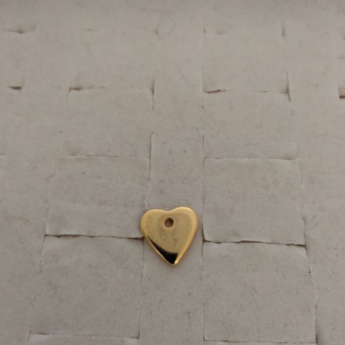 Breloque coeur plaqué or 14k 13mm