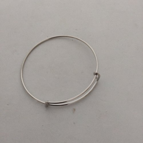 Bracelets joncs rigides en acier  argenté, argenté mat  ou doré réglable