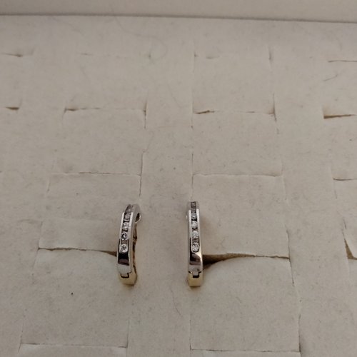 Boucles d'oreilles créoles  argent et plaqué or zirconium