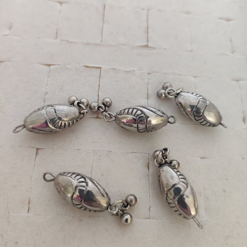 5 breloques  pendentif ethnique argent antique