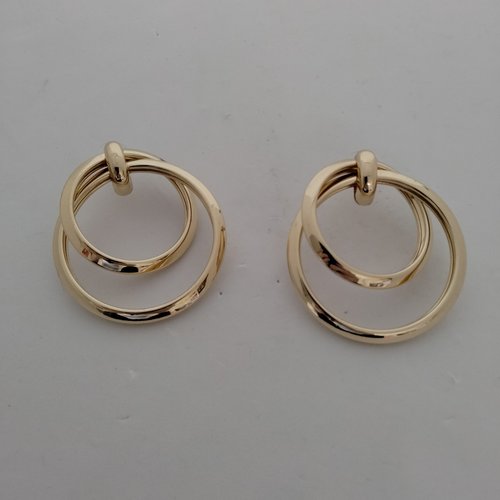 Boucles d'oreilles doubles créoles big hoop torsadées pour femmes, boucles d'oreilles pendantes pour filles, déclaration géométrique,