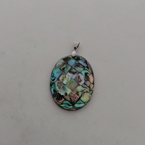 Pendentif  ou boucles d'oreilles argent 925 avec abalone nacré