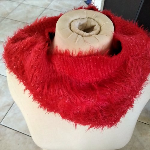 Snood rouge ou marron élasthanne taille unique
