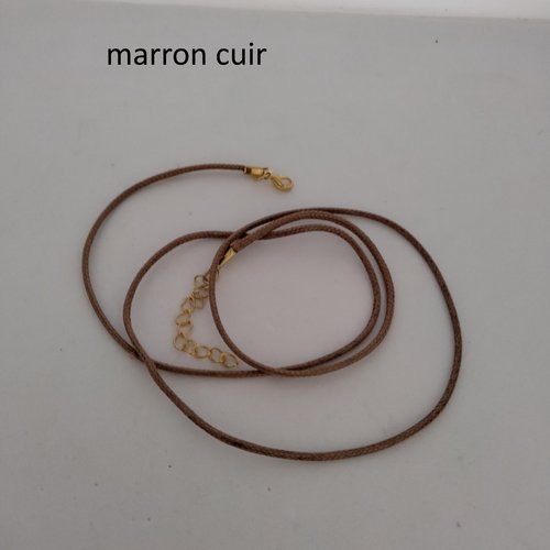 Cordons en cuir de 1mm marron fermoir doré mousqueton en acier inoxydable