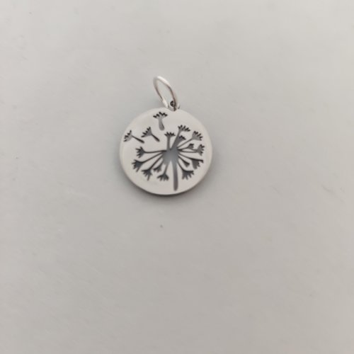 Pendentif pissenlit, acier argent  breloque pissenlit