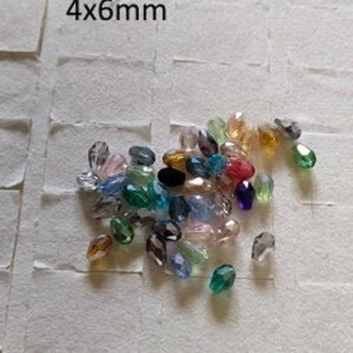 Lot de 10 perles aaa multicolores goutte d'eau en forme de poire cristal  autrichien