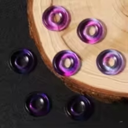 Lot de 2 perles d'espacement en verre couleur violette  tchèque