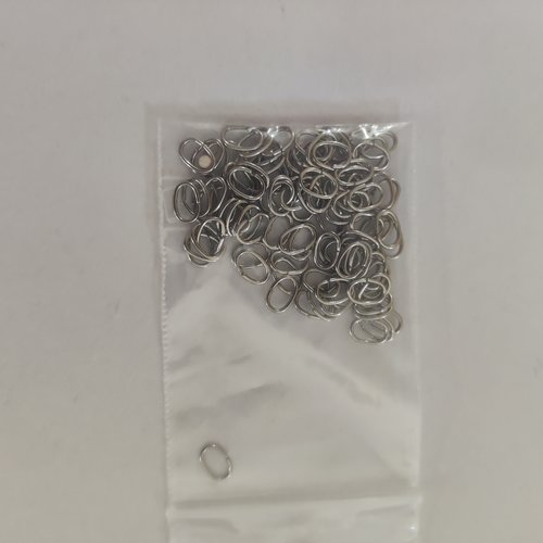 10  anneaux ovals en acier argenté 6x4mm