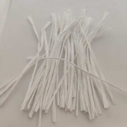 10 cordons de raphia blanc mat de 15 à 16cm de longueur