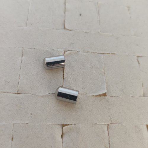 2 embouts de fixation en acier argent inoxydable, capuchon rond