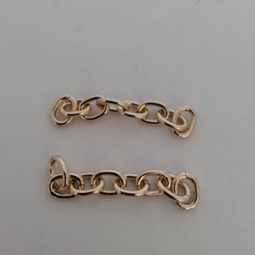 2 chainettes laiton doré gros maillons