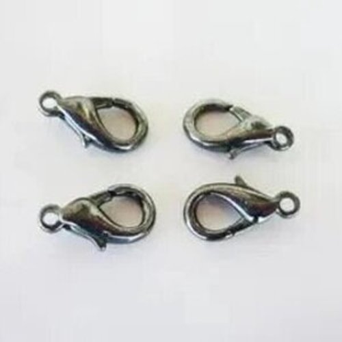 Lot de 5 grands fermoirs mousqueton en acier inoxydable noir