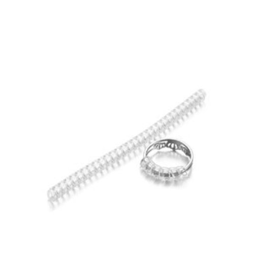 2 réajusteurs de bague spirale en silicone transparent blanc
