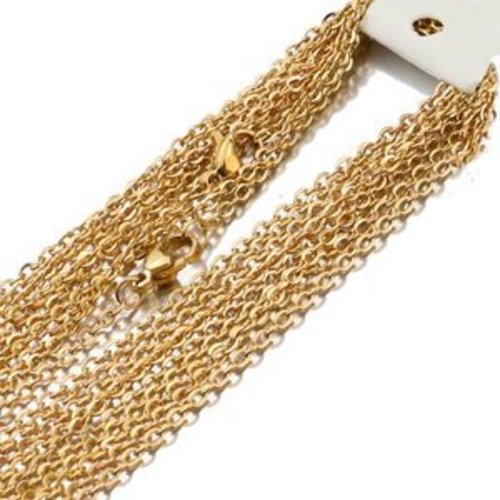 Chaine maille rolo en acier inoxydable  dorée