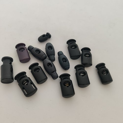 Lot de 14 boutons poussoir noir rectangulaire