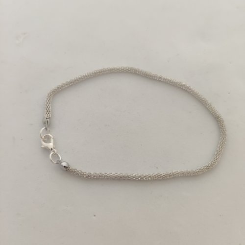 Bracelet maille résine acier argent