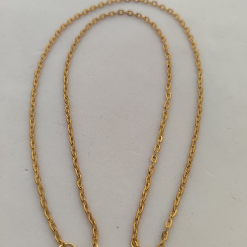Chaine mat maille rolo en acier inoxydable  dorée ou argent