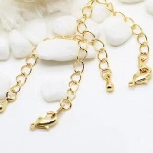 Chainette d'extension en plaqué or 24k.  avec embout goutte
