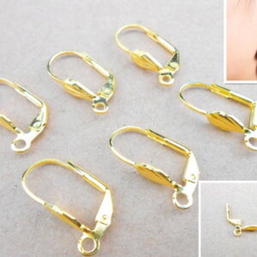 4 paires  clip  dormeuse en plaqué or 18k pour boucles d'oreilles