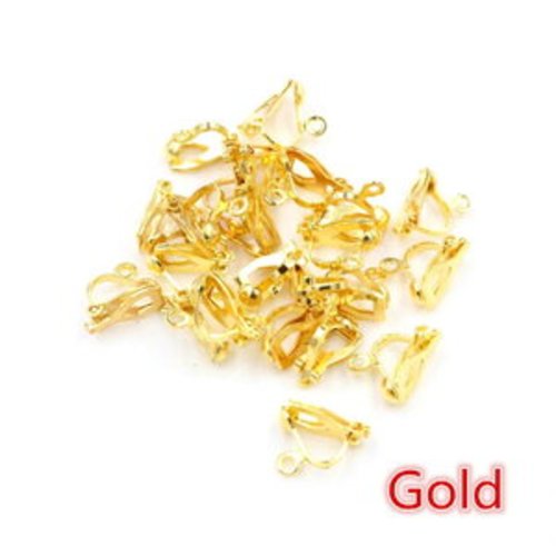 4 paires supports clips boucles d'oreilles non-percées en  argent ou plaqué or 14k