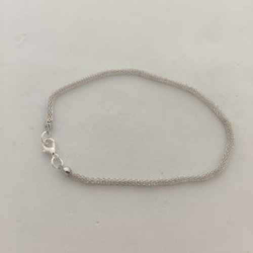Bracelet maille résille acier argent