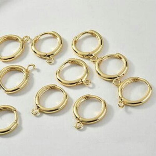 5 paires de support créoles boucles d'oreilles arrondie en argent 925 ou plaqué or 14k