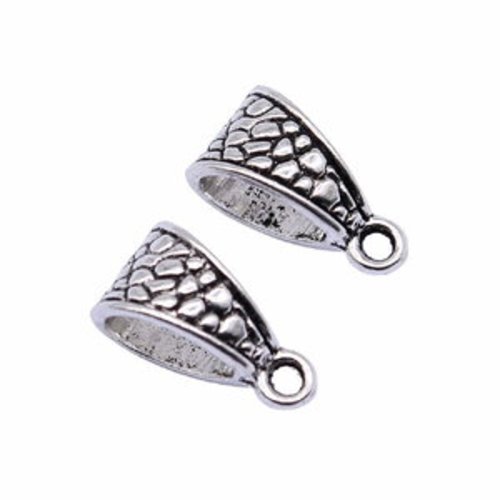 Lot de 5 bélières perles triangles baroques en argent tibétain