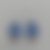 2 grandes perles de verre translucides de couleur bleue