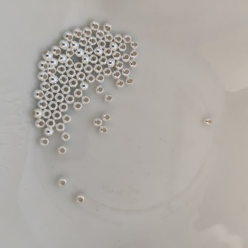 Lot de 10 perles argent