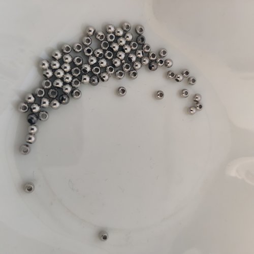 10 perles connecteurs bélière en acier inoxydable argent mat