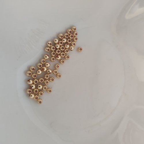 Lot de 10 perles plaqué or