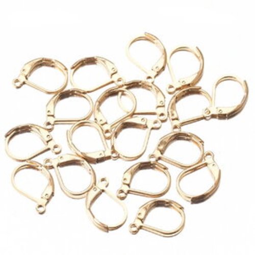 Une paire de support clip  dormeuse en acier doré ou argent pour boucles d'oreilles