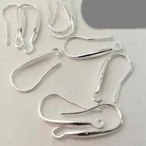 Une paire  de crochets en argent 925 pour boucles d'oreilles