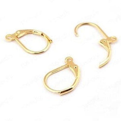 Une paire clip  dormeuse en plaqué or 18k pour boucles d'oreilles